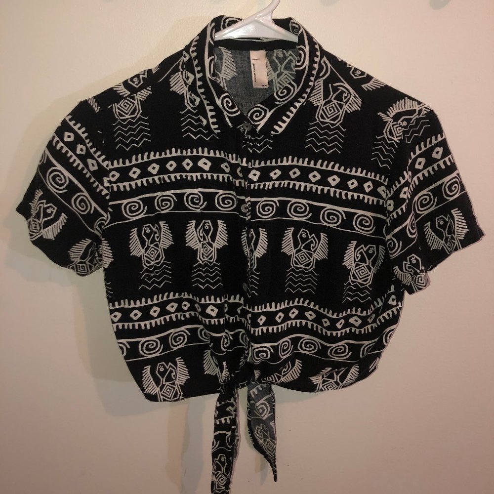 American Apparel Button Down Crop Top